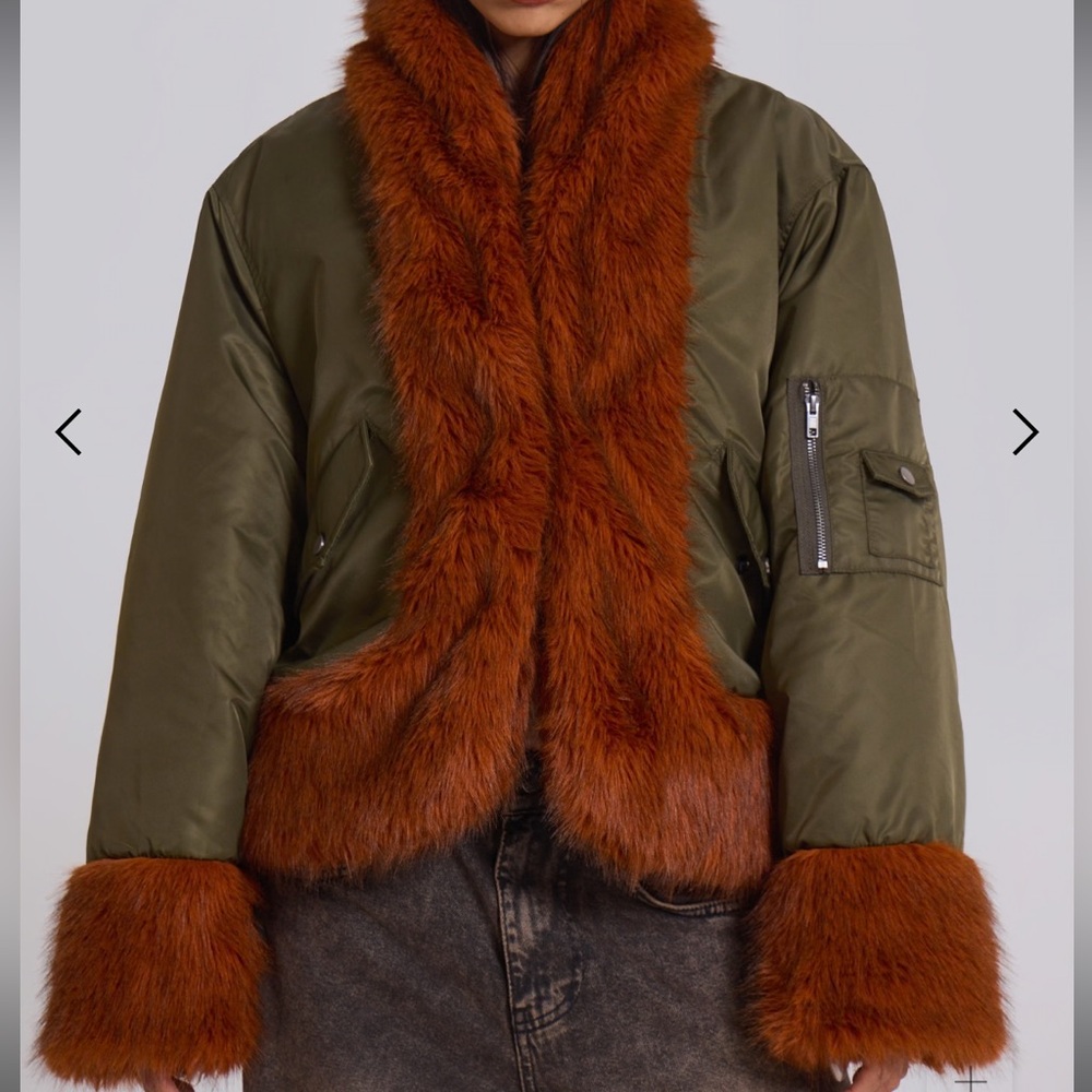 Brand new faux fur bomber jacket